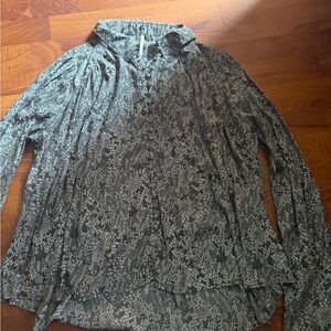 FP Movement by Free People Black and Gray Button Down Shirt